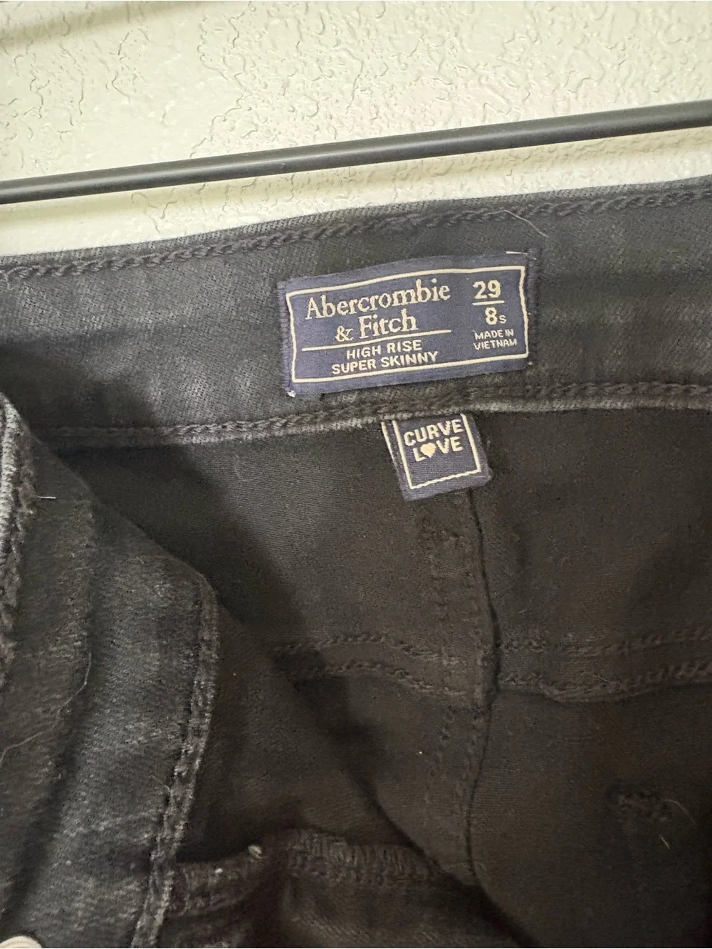 Abercrombie and fitch high rise super skinny black jeans